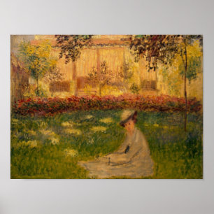 Poster Femme de Claude Monet   dans un jardin, 1876