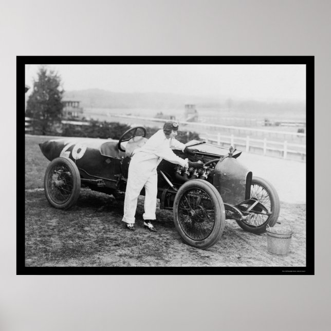 Poster Femme de course Stutz Mécanique 1916 (Devant)