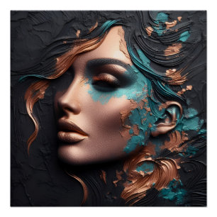 Poster Femme De Cuivre - Création D'IA