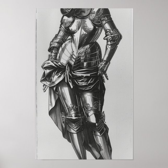 Poster Femme de la Renaissance en Draperie et en Plaque A (Devant)