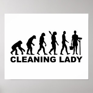 Poster Femme de nettoyage de l'évolution