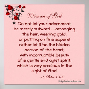 Poster Femme de prière de citation de bible de Dieu