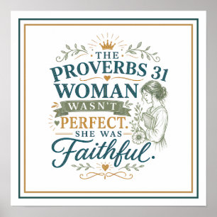 Poster Femme de Proverbes 31 Pas Parfaite Citation Bibliq