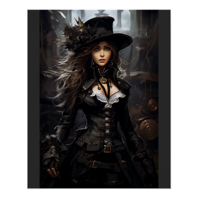 Poster Femme de Steampunk (Devant)