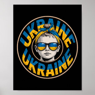 Poster Femme de style rétro ukrainien Graphisme Fierté cu