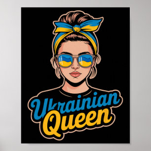 Poster Femme de style rétro ukrainien Graphisme Fierté cu