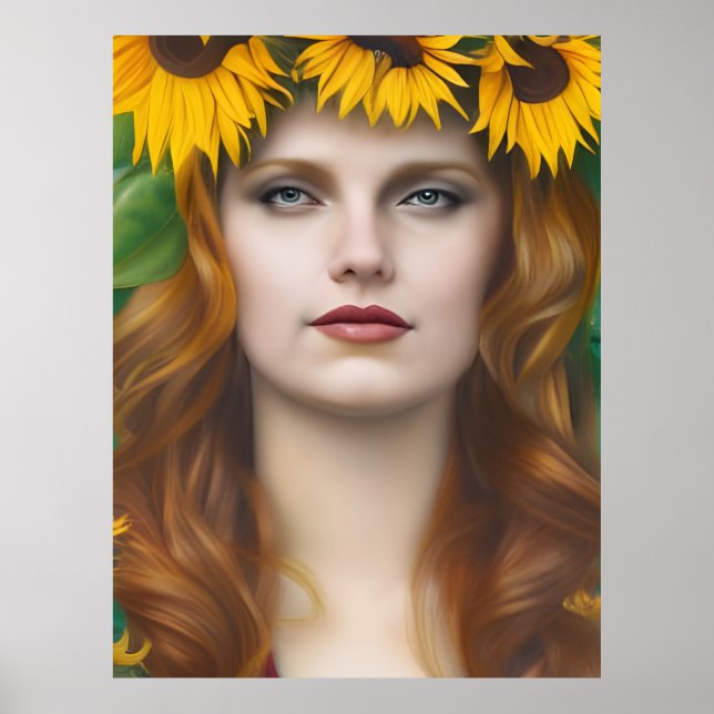 Poster Femme de tournesol (Devant)