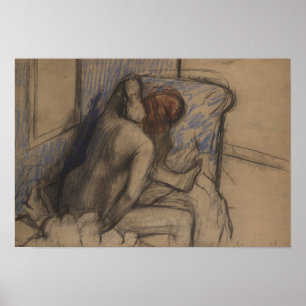 Poster Femme d'Edgar Degas   séchant ses cheveux