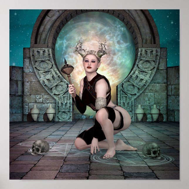 Poster femme démon et stargate dimensionnel. (Devant)