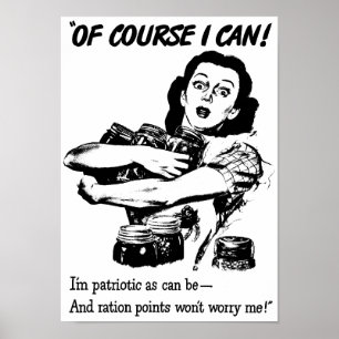 Poster Femme domestique sauvant nourriture Guerre Propaga