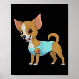 Poster Femme Drôle Chien Chihuahua Aimer Maman Tattoo Cad