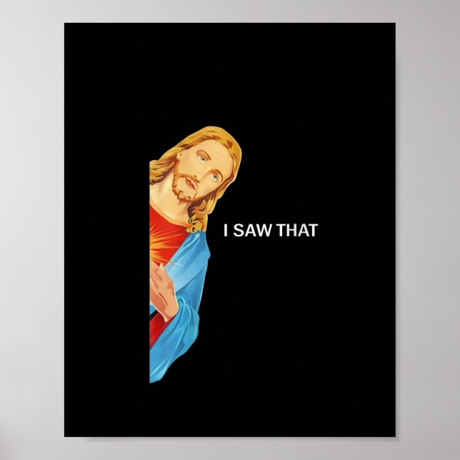 Poster Femme Drôle Citation Jésus Mème J'Ai Vu Ce Chrétie (Devant)