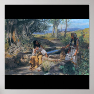 Poster Femme du Christ et de Samaritain circa 1890
