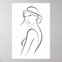 Femme élégante avec chapeau, ligne artistique mini