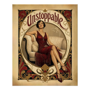 Poster Femme élégante dans le style Art nouveau