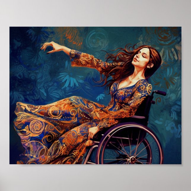 Poster Femme en fauteuil roulant (Devant)