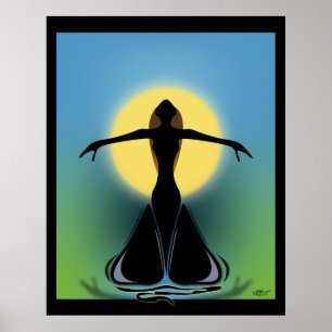 Poster Femme en fleurs