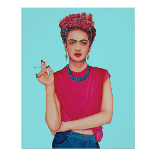 Poster Femme en jeans peinture à l'huile