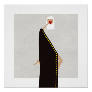 Poster Femme en mode artistique glamour noir