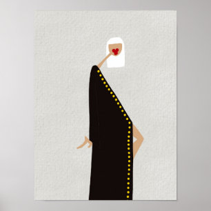 Poster Femme en mode artistique glamour noir