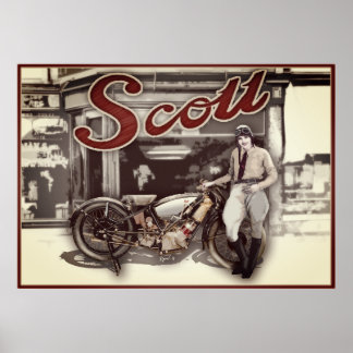Poster femme en moto