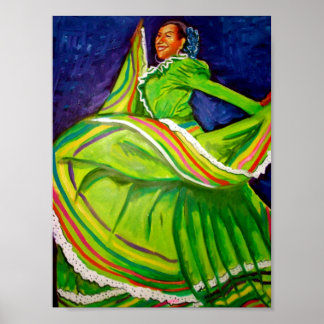 Poster Femme en robe verte