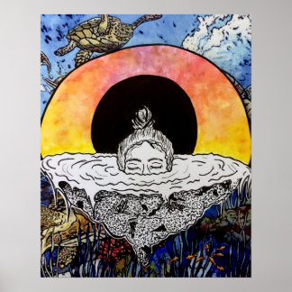 Poster Femme en train de couler