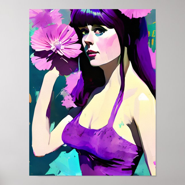 Poster Femme en violet (Devant)