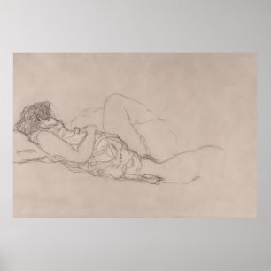 Poster Femme endormie (vers 1916-1917) par Gustav Klimt.