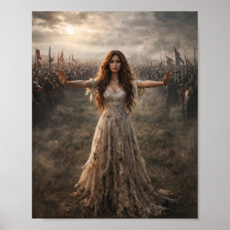 Poster Femme entre l'affiche du front de guerre