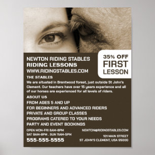 Poster Femme et cheval, Instructeur d'équitation, Académi