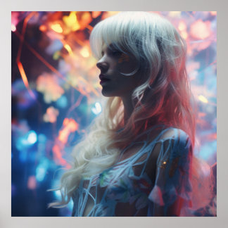 Poster Femme éthérée dans la nature