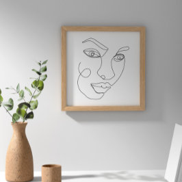 Poster Femme Face Line Art noir et blanc