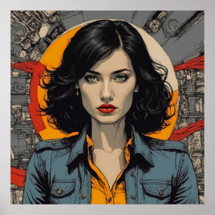 Poster Femme Fatale Elégance : Noir Chic