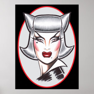 Poster Femme Fatale Féline