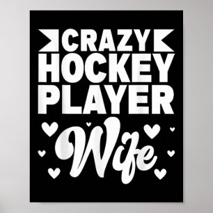 Poster Femme folle de joueur de hockey sur glace olympiqu