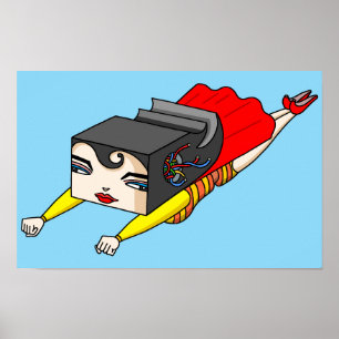 Poster Femme Forte en Vol.