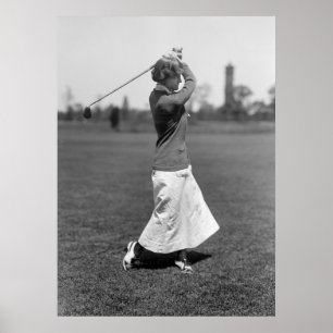Poster Femme Golfer, années 1910