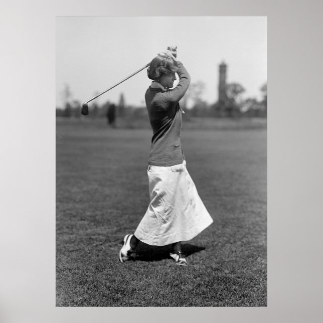 Poster Femme Golfer, années 1910 (Devant)