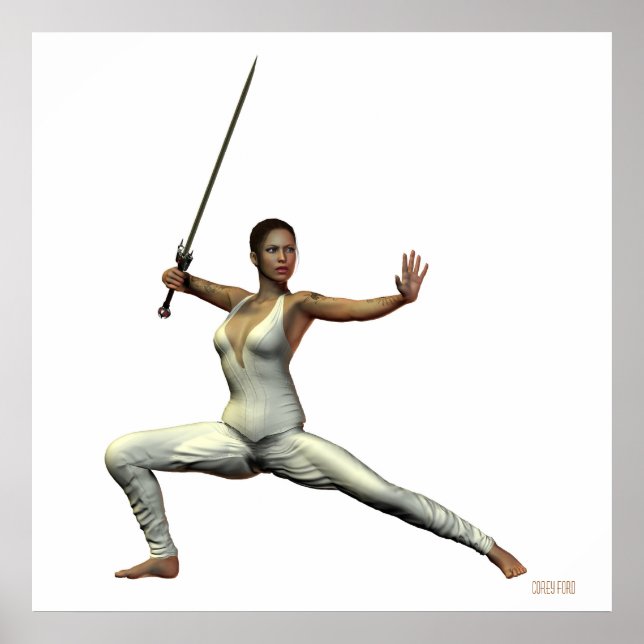 Poster Femme Guerrier Imprimer (Devant)