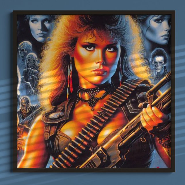Poster Femme guerrière des années 80 (Créateur téléchargé)