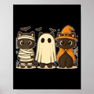 Poster Femme Halloween Drôle Citrouille Halloween Chat No