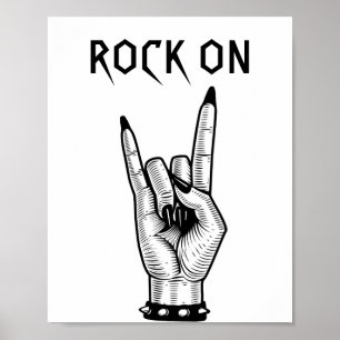 Poster Femme Hand Rocker Illustration de l'art des signes