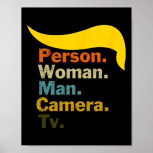 Poster Femme Homme Camera Tv Cognition Test Chemise Trump