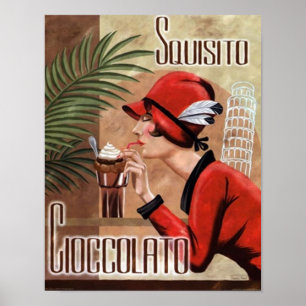 Poster Femme italienne de chocolat de Squisito Cioccolato