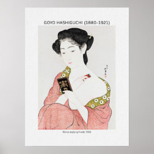 Poster Femme japonaise appliquant de la poudre - Goyō Has