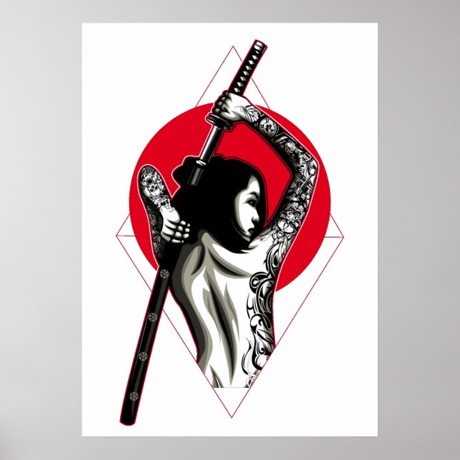 Poster Femme japonaise Warrior (Devant)