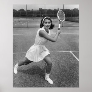 Poster Femme jouant au tennis
