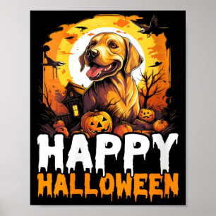 Poster Femme Joyeux Halloween Vampire Chat Noir Chauve-So