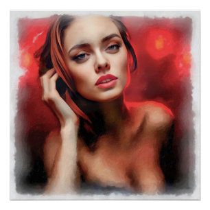 Poster Femme, l'élégance écarlate